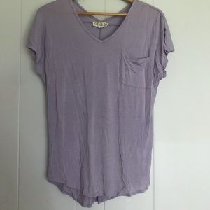 Oversized Lavender Tee with front pocket